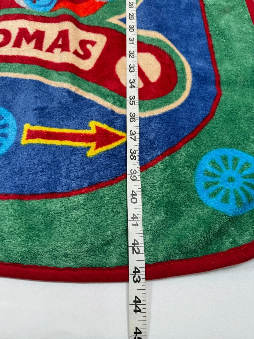 VINTAGE THOMAS THE TRAIN Fleece Throw Blanket 30x43 Blue Green Kids